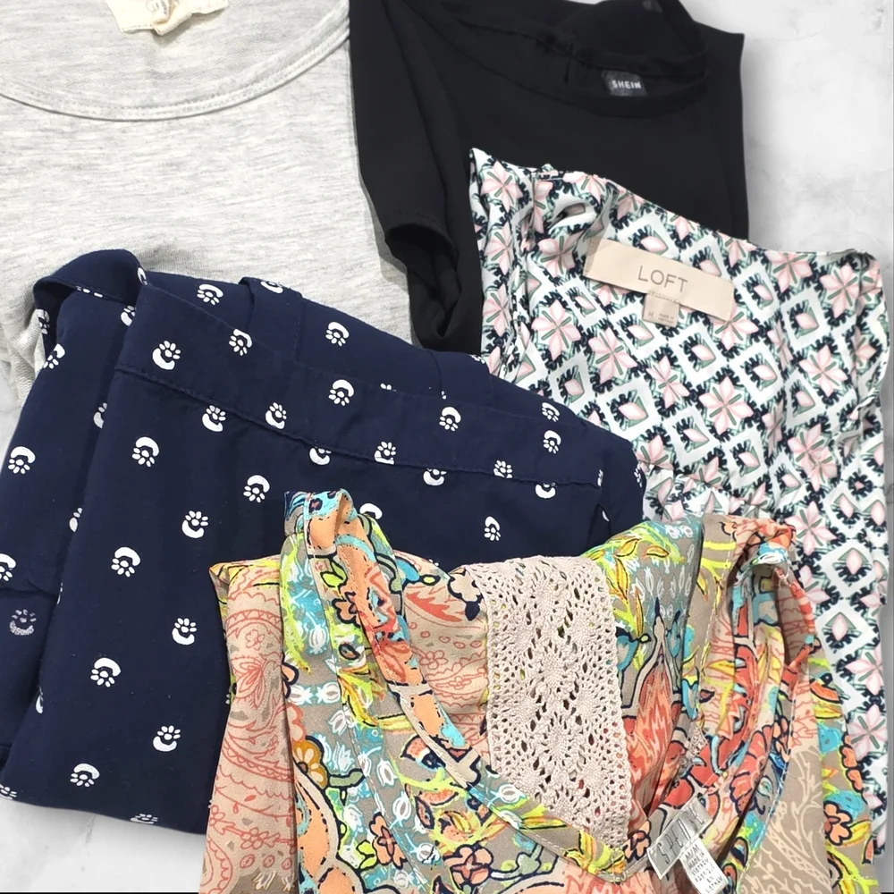 Set Of Five Sleeveless Blouse Tops Shirts Size Medium (M) C63 - Picture 2 of 7